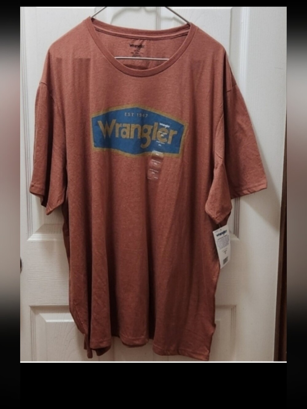 WranglerLogo Short Sleeve T-Shirt  Copper Brown Cotton Blend Mens XXXL  NWT
